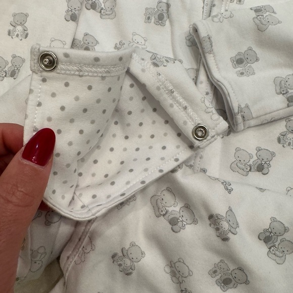 Kissy Kissy Organic Cotton Infant Onesie Grey Unisex Bears - Picture 5 of 5